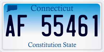 CT license plate AF55461