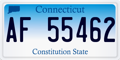 CT license plate AF55462
