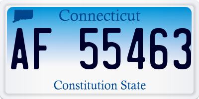 CT license plate AF55463