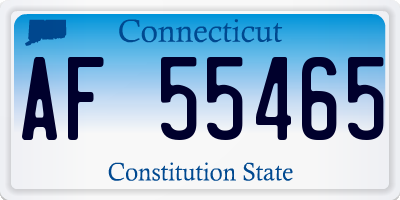 CT license plate AF55465