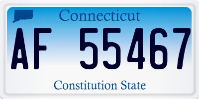 CT license plate AF55467