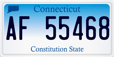 CT license plate AF55468