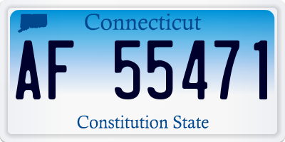 CT license plate AF55471