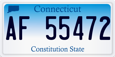 CT license plate AF55472