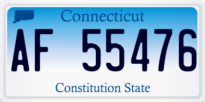 CT license plate AF55476