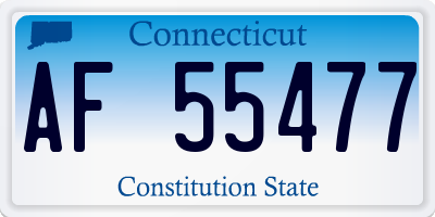 CT license plate AF55477