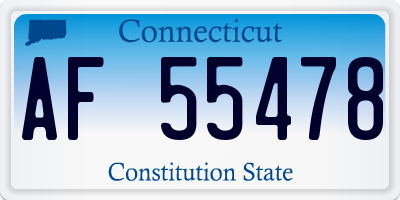 CT license plate AF55478