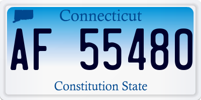 CT license plate AF55480