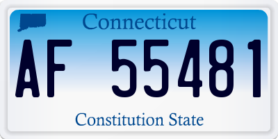 CT license plate AF55481