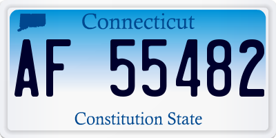 CT license plate AF55482