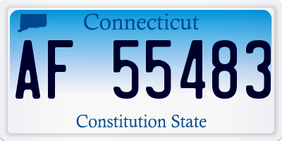 CT license plate AF55483