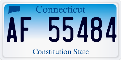 CT license plate AF55484