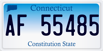 CT license plate AF55485