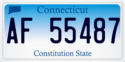 CT license plate AF55487