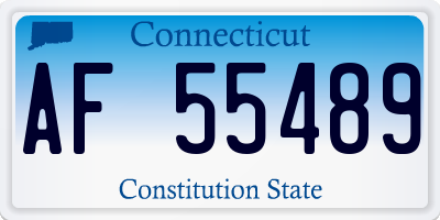 CT license plate AF55489