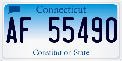 CT license plate AF55490