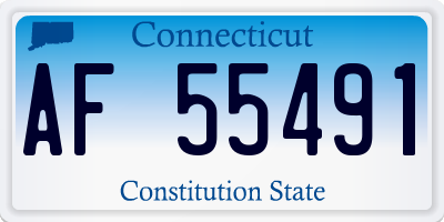 CT license plate AF55491