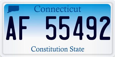 CT license plate AF55492