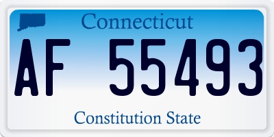 CT license plate AF55493
