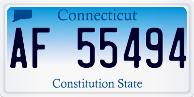 CT license plate AF55494