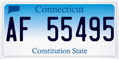 CT license plate AF55495