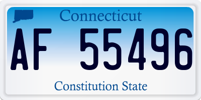 CT license plate AF55496