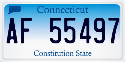 CT license plate AF55497
