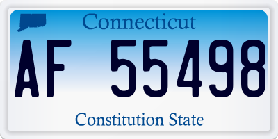 CT license plate AF55498