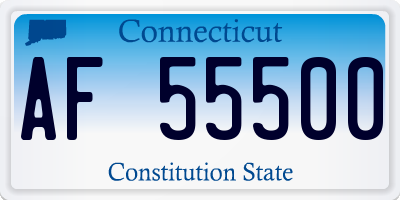 CT license plate AF55500