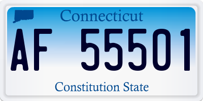 CT license plate AF55501