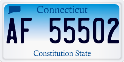 CT license plate AF55502