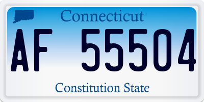 CT license plate AF55504