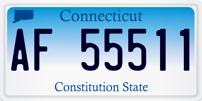 CT license plate AF55511