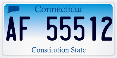 CT license plate AF55512