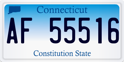 CT license plate AF55516