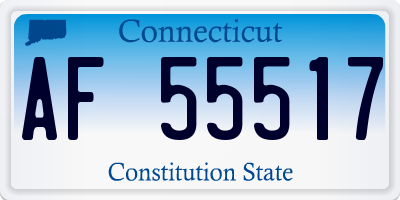 CT license plate AF55517