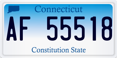 CT license plate AF55518