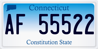 CT license plate AF55522