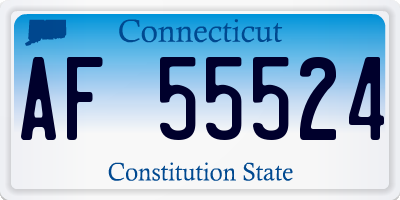 CT license plate AF55524