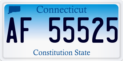 CT license plate AF55525