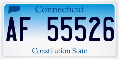 CT license plate AF55526