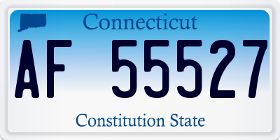 CT license plate AF55527