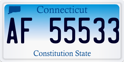 CT license plate AF55533