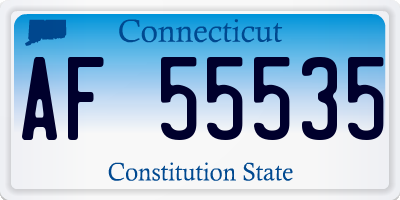 CT license plate AF55535