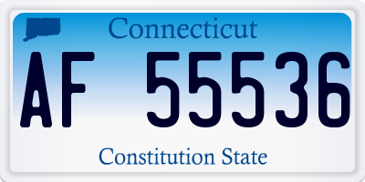 CT license plate AF55536