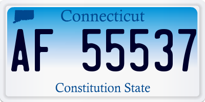 CT license plate AF55537