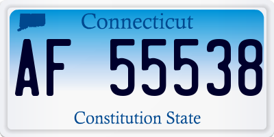 CT license plate AF55538