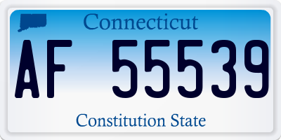 CT license plate AF55539