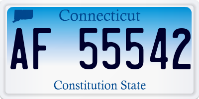 CT license plate AF55542