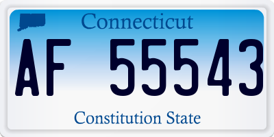 CT license plate AF55543